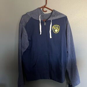 Milwaukee Brewers Navy Blue Hoodie full zip new with tags.